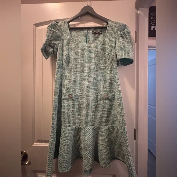 karl lagerfeld green dress Dress Designer By Karl Lagerfeld In Green, Size: 8 main image 0